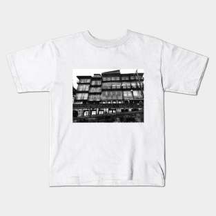 Black and White Porto Buildings, Portugal Kids T-Shirt